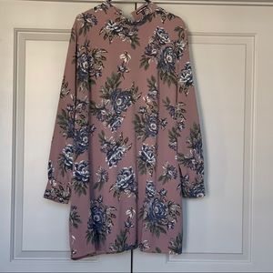 Floral long sleeve shift dress